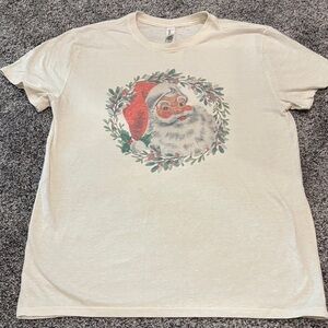 Festive Santa Graphic Cream Tee